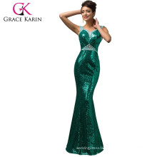 Grace Karin Deep V-Neck Sexy Long Sequins Prom Dress Ladies Evening Prom Gowns CL007557-3#